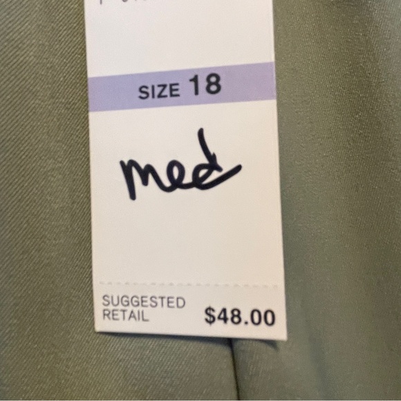 Women's Alfred Dunner Classic Fit Sage Green Elastic Waist Stretch Size 18 NEW - Picture 8 of 8